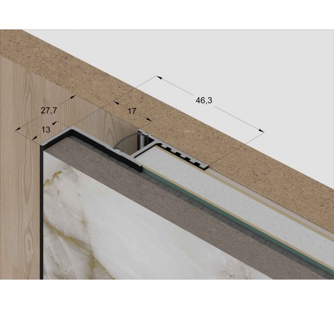 Теневая рейка Laconistiq Multilevel для ТВ зон и разноуровневых стен