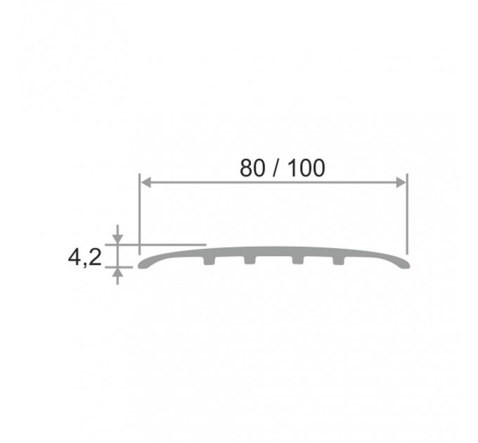 Алюминиевый порог для пола ПО 80