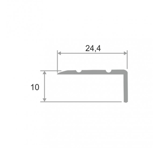 Алюминиевый угловой порог для пола ПО 24х10