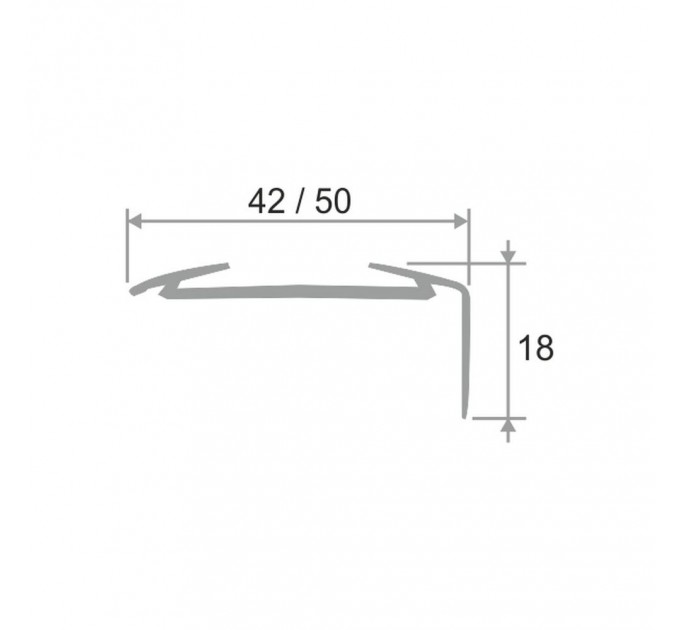 Алюминиевый угловой  порог для пола АУ 42