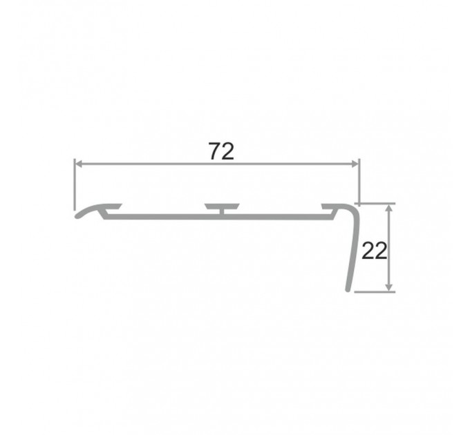 Алюминиевый угловой  порог для пола АУ 72