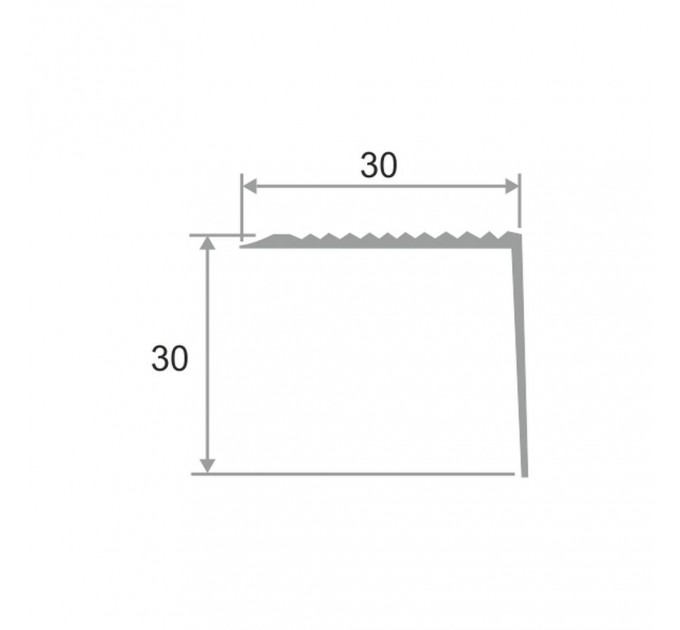 Алюминиевый угловой порог для пола ПО 30х30
